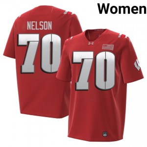Barrett Nelson #70 Badgers 2026 Jersey | Elite Red Women Football Kit 27557877