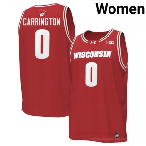 Braeden Carrington Wisconsin #0 Jersey | Official Badgers Red Women University Basketball Uniform 27958672