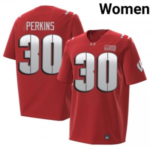 Charles Perkins #30 UW 2026 Jersey | Elite Red Women Football Kit 30834204