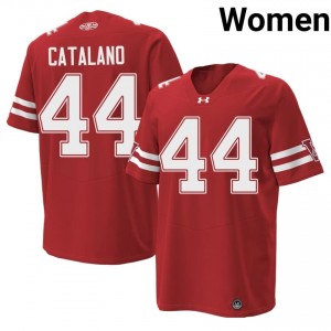 #44 Cooper Catalano Wisconsin Badgers Women Premium Stitched 1980 Throwback Football Jersey | Red University Game-Day Style 39191650