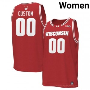 #00 Custom UW Women Premium Stitched Basketball Jersey | Red College Game-Day Style 50750531