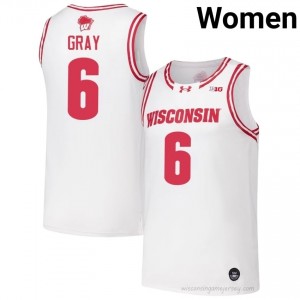 Elijah Gray #6 Wisconsin Jersey | Elite White Women Basketball Kit 25134824