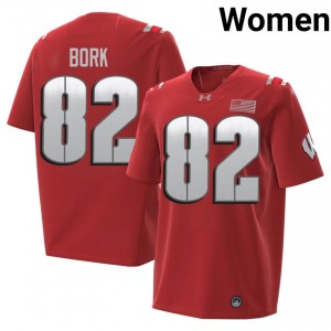Emmett Bork #82 Wisconsin Badgers 2026 Jersey | Elite Red Women Football Kit 54220808