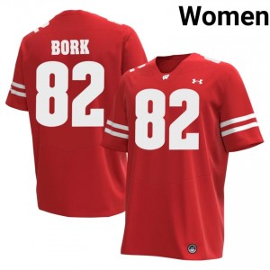 Authentic Emmett Bork #82 UW Football Jersey | Red Women College Edition 39626118