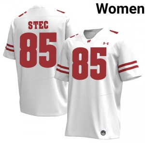 Wisconsin Badgers Grant Stec Women Jersey | #85 White University Football Gear 37660431