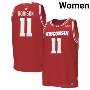 #11 Jack Robison UW Badgers Women Premium Stitched Basketball Jersey | Red Player Game-Day Style 55736596