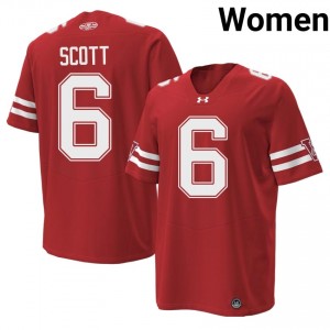 #6 Jai'mier Scott Badgers Women Premium Stitched 1980 Throwback Football Jersey | Red High School Game-Day Style 19548651