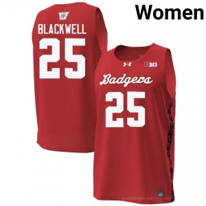 Badgers John Blackwell Women Special Game Jersey | #25 Red High School Hoops Gear 13728619
