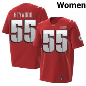Kevin Heywood #55 Wisconsin Badgers 2026 Jersey | Elite Red Women Football Kit 32778719