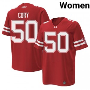 #50 Ryan Cory UW Women Premium Stitched 1980 Throwback Football Jersey | Red College Game-Day Style 15245714
