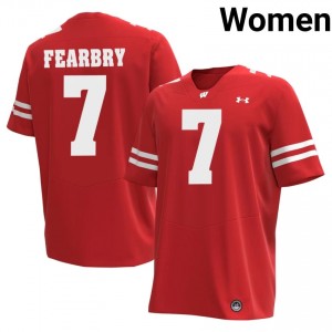 Authentic Tyreese Fearbry #7 Badgers Football Jersey | Red Women High School Edition 14497046