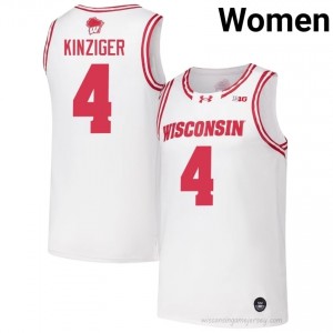 Zach Kinziger #4 Badgers Jersey | Elite White Women Basketball Kit 37527239