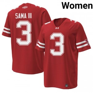 #3 Abu Sama III Badgers Women Premium Stitched 1980 Throwback Football Jersey | Red High School Game-Day Style 52033162
