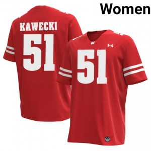 Authentic Austin Kawecki #51 UW Football Jersey | Red Women College Edition 29816441