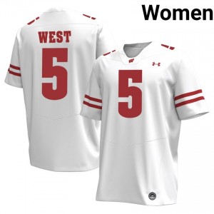 Badgers Bryce West Women Jersey | #5 White High School Football Gear 98617796
