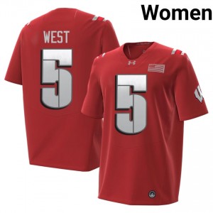 Bryce West #5 UW Badgers 2026 Jersey | Elite Red Women Football Kit 48066293