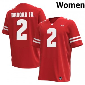 Authentic Chris Brooks Jr. #2 Wisconsin Football Jersey | Red Women NCAA Edition 38179700