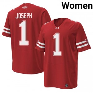 #1 Colton Joseph Wisconsin Women Premium Stitched 1980 Throwback Football Jersey | Red NCAA Game-Day Style 86083253