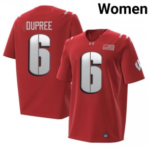 Darrion Dupree #6 Wisconsin 2026 Jersey | Elite Red Women Football Kit 17485513