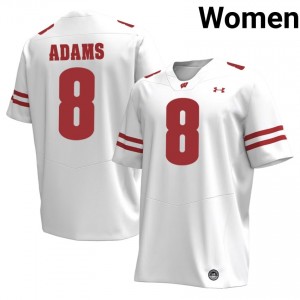 UW Deuce Adams Women Jersey | #8 White College Football Gear 92557937