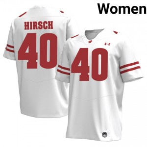 Wisconsin Elroy Hirsch Women Jersey | #40 White NCAA Football Gear 84997540