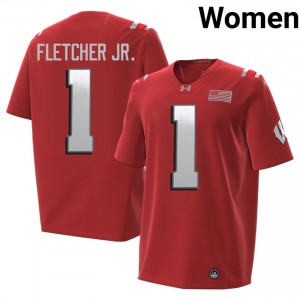 Eric Fletcher Jr. #1 UW 2026 Jersey | Elite Red Women Football Kit 99621157