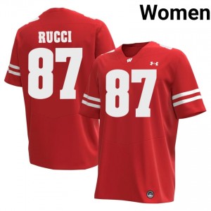 Authentic Hayden Rucci #87 UW Badgers Football Jersey | Red Women Player Edition 45693761