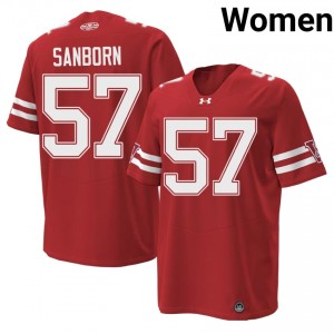 #57 Jack Sanborn Badgers Women Premium Stitched 1980 Throwback Football Jersey | Red High School Game-Day Style 72778444