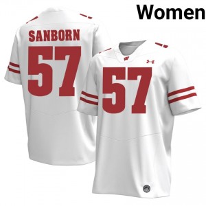 Wisconsin Jack Sanborn Women Jersey | #57 White NCAA Football Gear 72795838