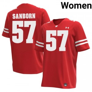 Authentic Jack Sanborn #57 UW Football Jersey | Red Women College Edition 60355590