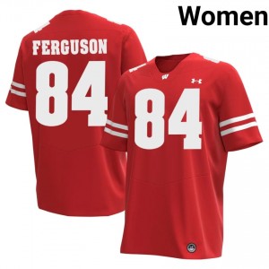 Authentic Jake Ferguson #84 Wisconsin Football Jersey | Red Women NCAA Edition 34956693