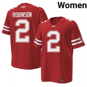 #2 Javan Robinson UW Women Premium Stitched 1980 Throwback Football Jersey | Red College Game-Day Style 22774688