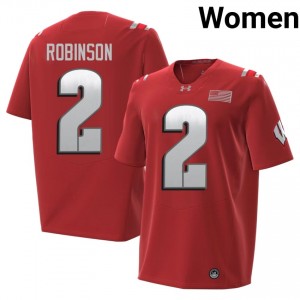 Javan Robinson #2 Wisconsin 2026 Jersey | Elite Red Women Football Kit 80715923