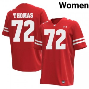 Authentic Joe Thomas #72 Wisconsin Badgers Football Jersey | Red Women University Edition 11187712