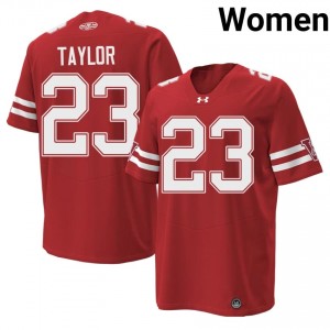 #23 Jonathan Taylor UW Women Premium Stitched 1980 Throwback Football Jersey | Red College Game-Day Style 80635507