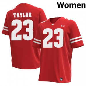 Authentic Jonathan Taylor #23 Wisconsin Badgers Football Jersey | Red Women University Edition 70519958