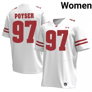 UW Junior Poyser Women Jersey | #97 White College Football Gear 77865192