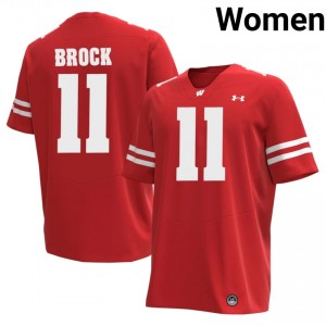 Authentic Kash Brock #11 Wisconsin Badgers Football Jersey | Red Women University Edition 39549955