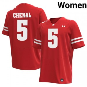 Authentic Leo Chenal #5 Wisconsin Badgers Football Jersey | Red Women University Edition 57521102