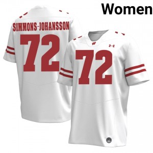 UW Lucas Simmons-Johansson Women Jersey | #72 White College Football Gear 73366576