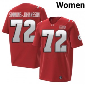 Lucas Simmons-Johansson #72 Badgers 2026 Jersey | Elite Red Women Football Kit 72244662