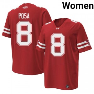 #8 Mason Posa UW Badgers Women Premium Stitched 1980 Throwback Football Jersey | Red Player Game-Day Style 51701652