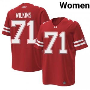 #71 PJ Wilkins UW Badgers Women Premium Stitched 1980 Throwback Football Jersey | Red Player Game-Day Style 10464387