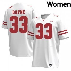 Wisconsin Badgers Ron Dayne Women Jersey | #33 White University Football Gear 24750370