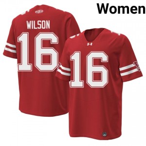 #16 Russell Wilson UW Women Premium Stitched 1980 Throwback Football Jersey | Red College Game-Day Style 98323149