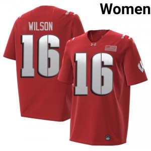 Russell Wilson #16 Wisconsin 2026 Jersey | Elite Red Women Football Kit 22477427
