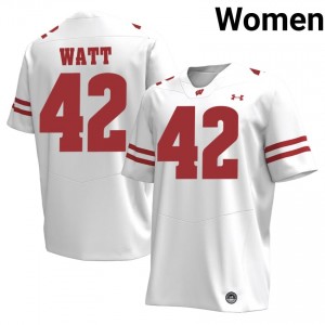 Wisconsin Badgers T.J. Watt Women Jersey | #42 White University Football Gear 92750223