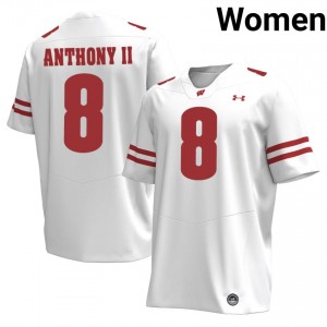 Badgers Vinny Anthony II Women Jersey | #8 White High School Football Gear 49488613