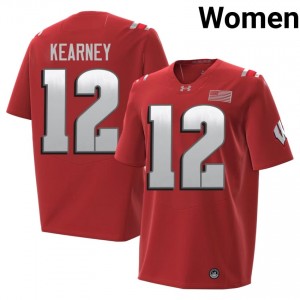 Zion Kearney #12 UW 2026 Jersey | Elite Red Women Football Kit 92584647