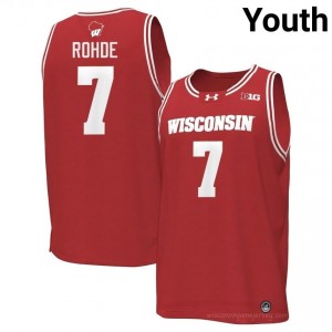 #7 Andrew Rohde Wisconsin Youth Premium Stitched Basketball Jersey | Red NCAA Game-Day Style 61569293